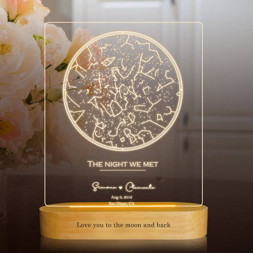 koragarro Custom Star Map Print table lamp, Night You Were Born, New Baby Gift, Stars The Night Sky, Stars Above Map, Wedding Constellation Print Gift , table night light