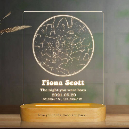 koragarro Custom Star Map Print table night light, Night You Were Born, New Baby Gift, Stars The Night Sky, Stars Above Map, Wedding Constellation Gift , table lamp