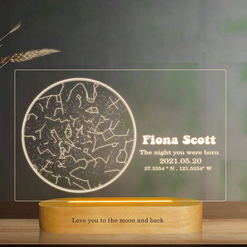 koragarro Custom Star Map Print table night light, Night You Were Born, New Baby Gift, Stars The Night Sky, Stars Above Map, Wedding Constellation Gift , table lamp