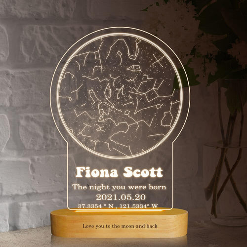 koragarro Custom Star Map Print table night light, Night You Were Born, New Baby Gift, Stars The Night Sky, Stars Above Map, Wedding Constellation Gift , table lamp