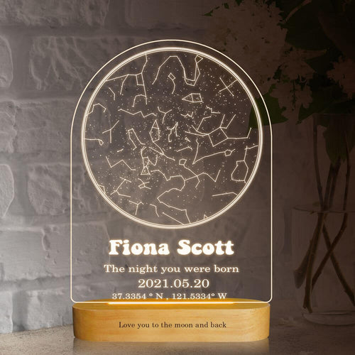 koragarro Custom Star Map Print table night light, Night You Were Born, New Baby Gift, Stars The Night Sky, Stars Above Map, Wedding Constellation Gift , table lamp