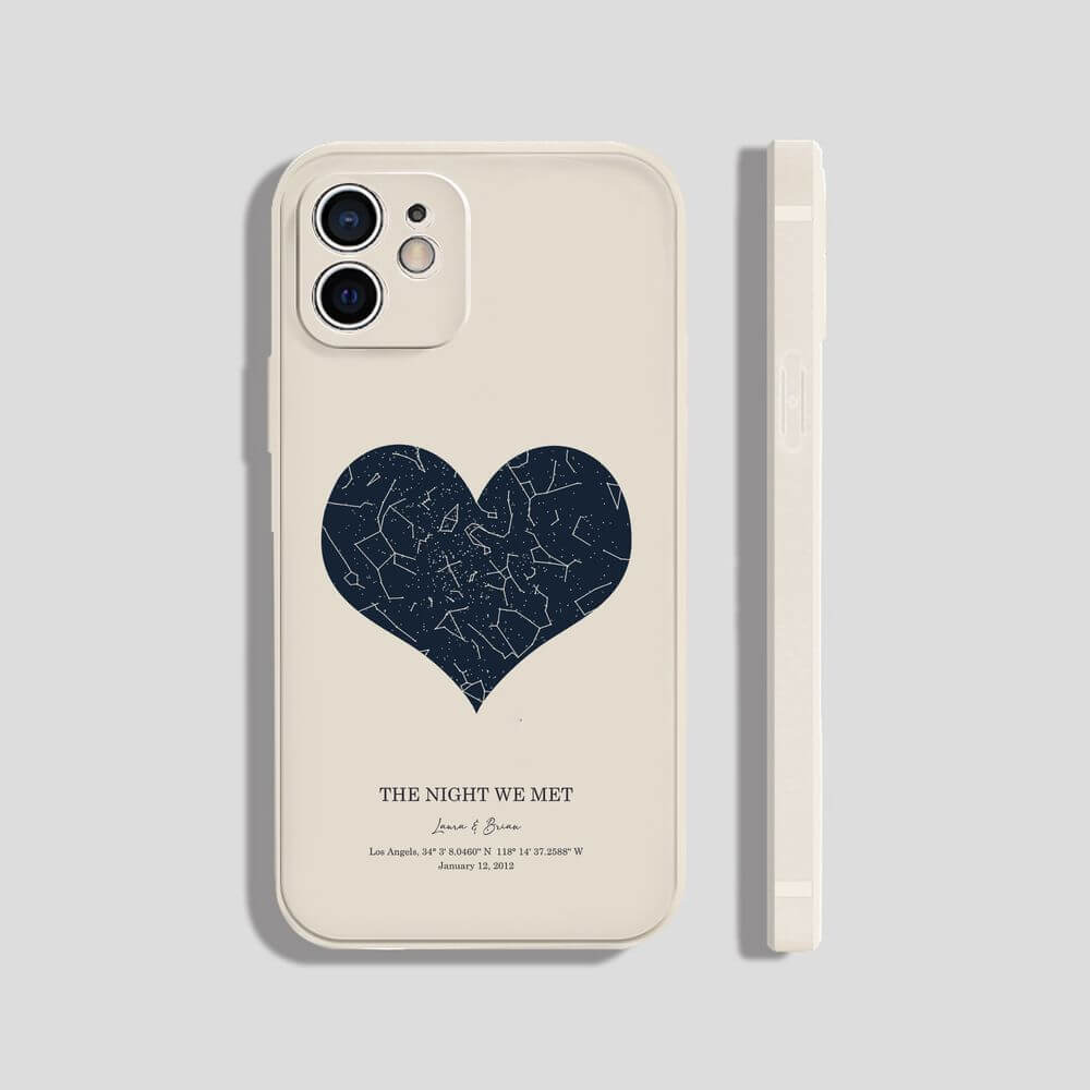 Heart Stars Map Custom Phone Case