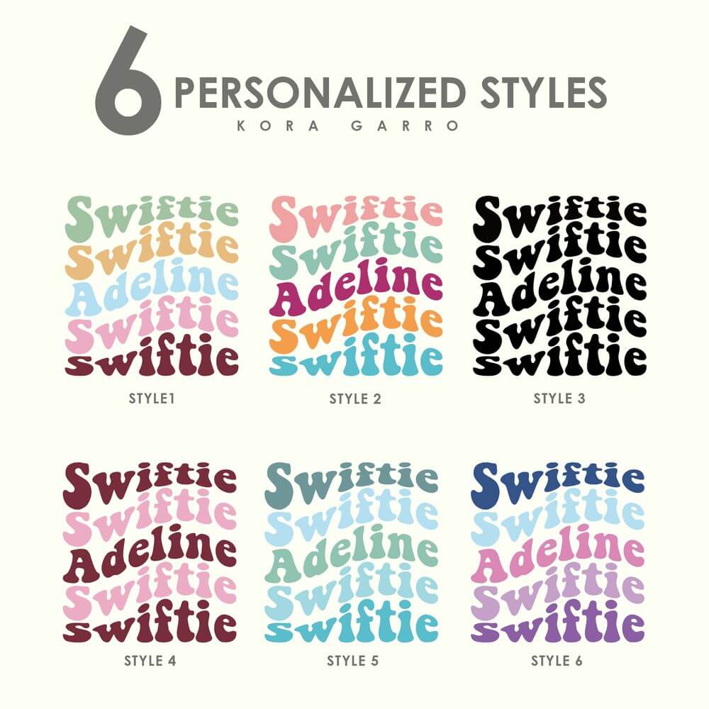 personalized Swiftie name sign, custom wavy stacked retro name design, groovy name desing, name monogram, koragarro personalized gift, taylor swift names, png jpg svg bundle, birthday, party, anniversary gift