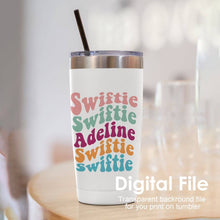 Load image into Gallery viewer, personalized Swiftie name sign, custom wavy stacked retro name design, groovy name desing, name monogram, koragarro personalized gift, taylor swift names, png jpg svg bundle, birthday, party, anniversary gift