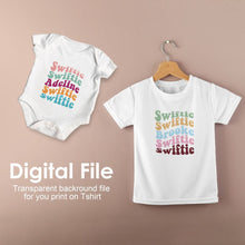 Load image into Gallery viewer, personalized Swiftie name sign, custom wavy stacked retro name design, groovy name desing, name monogram, koragarro personalized gift, taylor swift names, png jpg svg bundle, birthday, party, anniversary gift