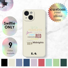 Load image into Gallery viewer, Koragarro Taylor Swift Personalized phonecase,1989, lover, reputation, lover, midnights, folklore, evermore, Swiftie silicone phone case, iPhone case, thin phone cover, personalized gift, Tayor Swift Merch, Taylor&#39;s version, My best era
