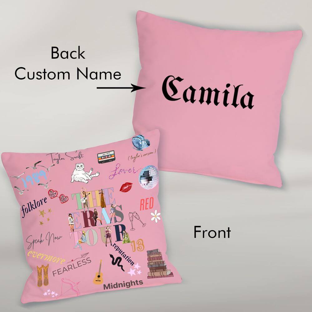 Koragarro Taylor Swift Personalized cushion, 1989, lover, reputation, pillow case, Swiftie home decor, Swiftie Birthday Gifts,Tayor Swift Merch, Taylor's version, My best era, custom name cushion and throw, patio cushions, sitting cushions, bed cushion,custom gift, gift to sister, best friend, house warming
