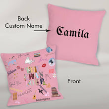 Load image into Gallery viewer, Koragarro Taylor Swift Personalized cushion, 1989, lover, reputation, pillow case, Swiftie home decor, Swiftie Birthday Gifts,Tayor Swift Merch, Taylor&#39;s version, My best era, custom name cushion and throw, patio cushions, sitting cushions, bed cushion,custom gift, gift to sister, best friend, house warming