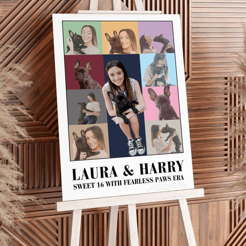 koragarro taylor swift eras tour photo poster, swiftie custom photo poster, swiftie party decor,  Birthday party decor, personalized Swiftie gift,  Editable Canva template, instant download