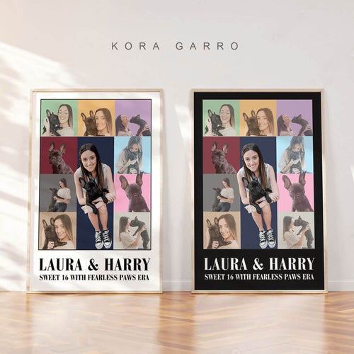 koragarro taylor swift eras tour photo poster, swiftie custom photo poster, swiftie party decor,  Birthday party decor, personalized Swiftie gift,  Editable Canva template, instant download