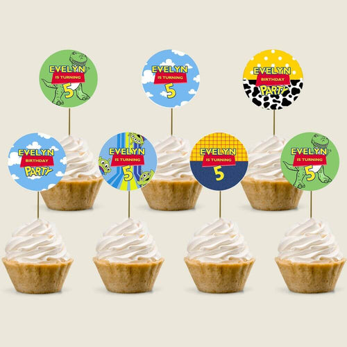 toy story birthday party cupcake toppers editable koragarro two infinity and beyond party decor canva template disney kid party favors pixar fest party printable party decor custom cupcake toppers instant digital download templates set woody toy jessie buzz lightyear