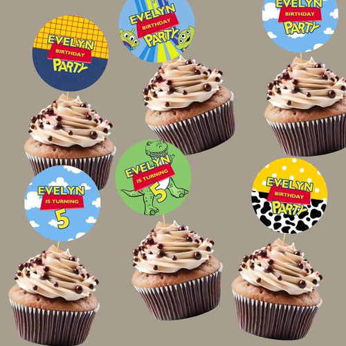 toy story birthday party cupcake toppers editable koragarro two infinity and beyond party decor canva template disney kid party favors pixar fest party printable party decor custom cupcake toppers instant digital download templates set woody toy jessie buzz lightyear