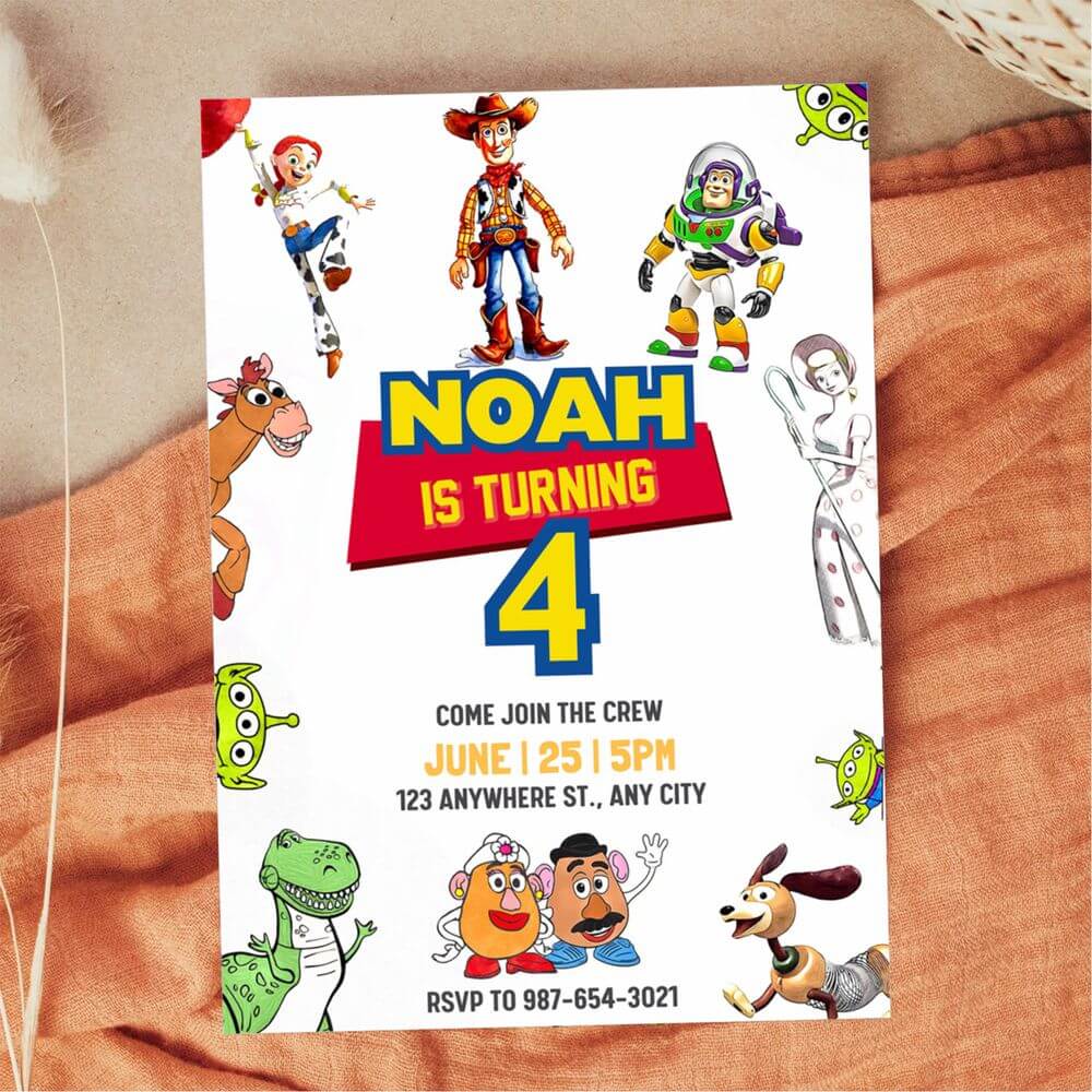 Toy Story Birthday Invitation - Canva Template | Kora Garro toy-story-birthday-invitation-canva-template-kora-garro