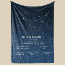 Load image into Gallery viewer, koragrro Constellation Blanket, Ursa Major stars, the big dipper, fleece throw blanket, astronomy gift