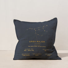 Load image into Gallery viewer, koragarro Ursa Major constellations Star Map Print Pillow, cushion cover, Stars The Night Sky, Stars Above Map, Popular constellations, linen cushion, polyester pillow