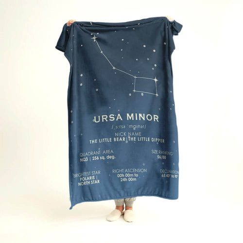 koragarro, Ursa Minor star map, little bear,  Constellation Blanket, throw blanket, astronomy gift