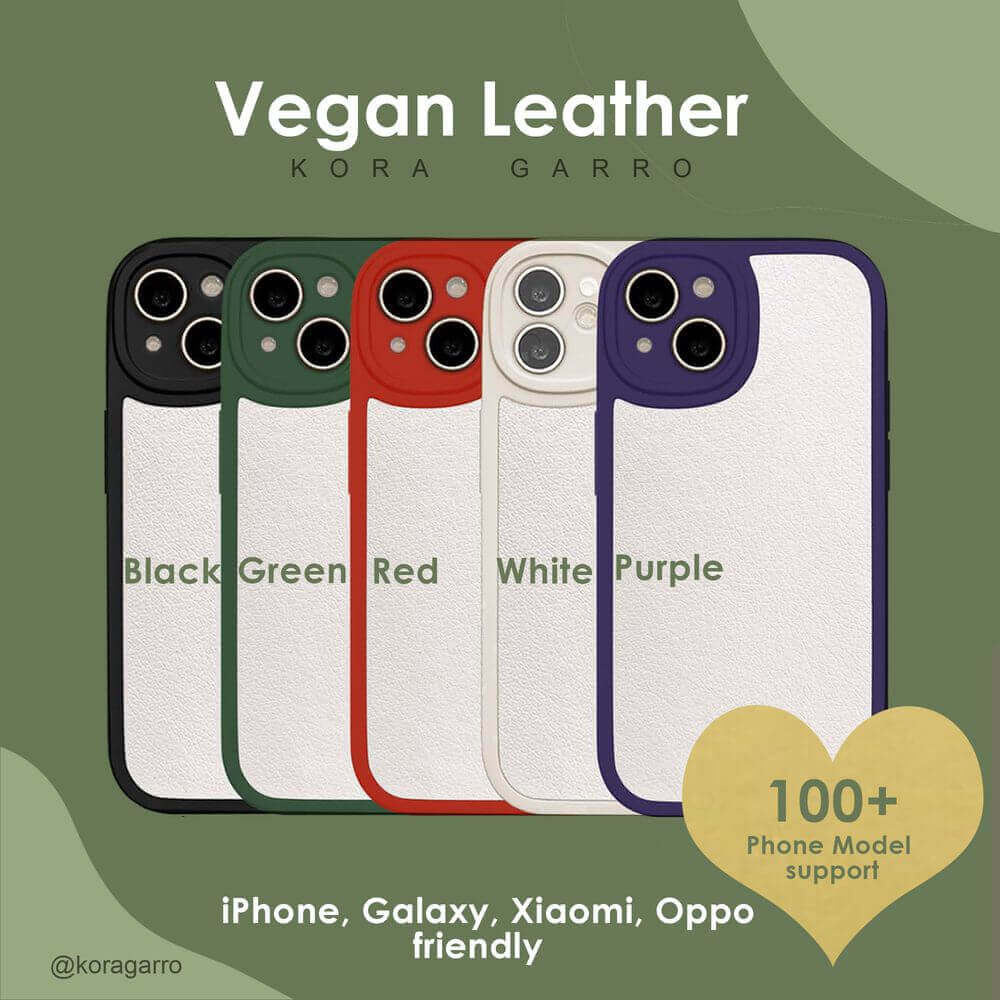 koragarro Silicone phone case, Vegan leather phone cover, black, white, red, green phone case