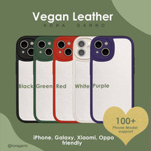 Load image into Gallery viewer, koragarro Silicone phone case, Vegan leather phone cover, black, white, red, green phone case