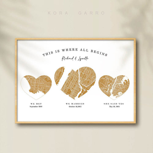 koragarro wedding personalized gift, where all begins, any location city maps print, Digital File City Print, Map Prints, Map Print Poster, Custom City Map, anniversary birthday gift