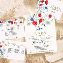 Load image into Gallery viewer, Wildflowers Baby Shower Invitation Set