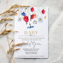 Load image into Gallery viewer, Wildflowers Baby Shower Invitation Set