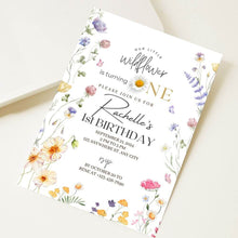 Load image into Gallery viewer, Wildflower Is Turning One Editable Birthday Invitation