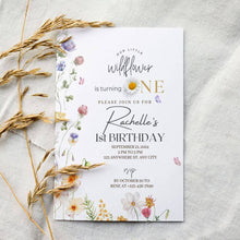Load image into Gallery viewer, Wildflower Is Turning One Editable Birthday Invitation