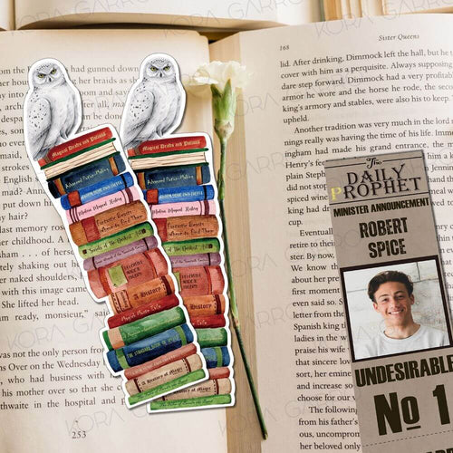 Hogwarts Wizard School Bookmarks Bundle Potterhead Gift Hedwig and Magic School Library Printable Book Accessories Fantasy Bookworm Birthday Christmas Gift Instant Download 