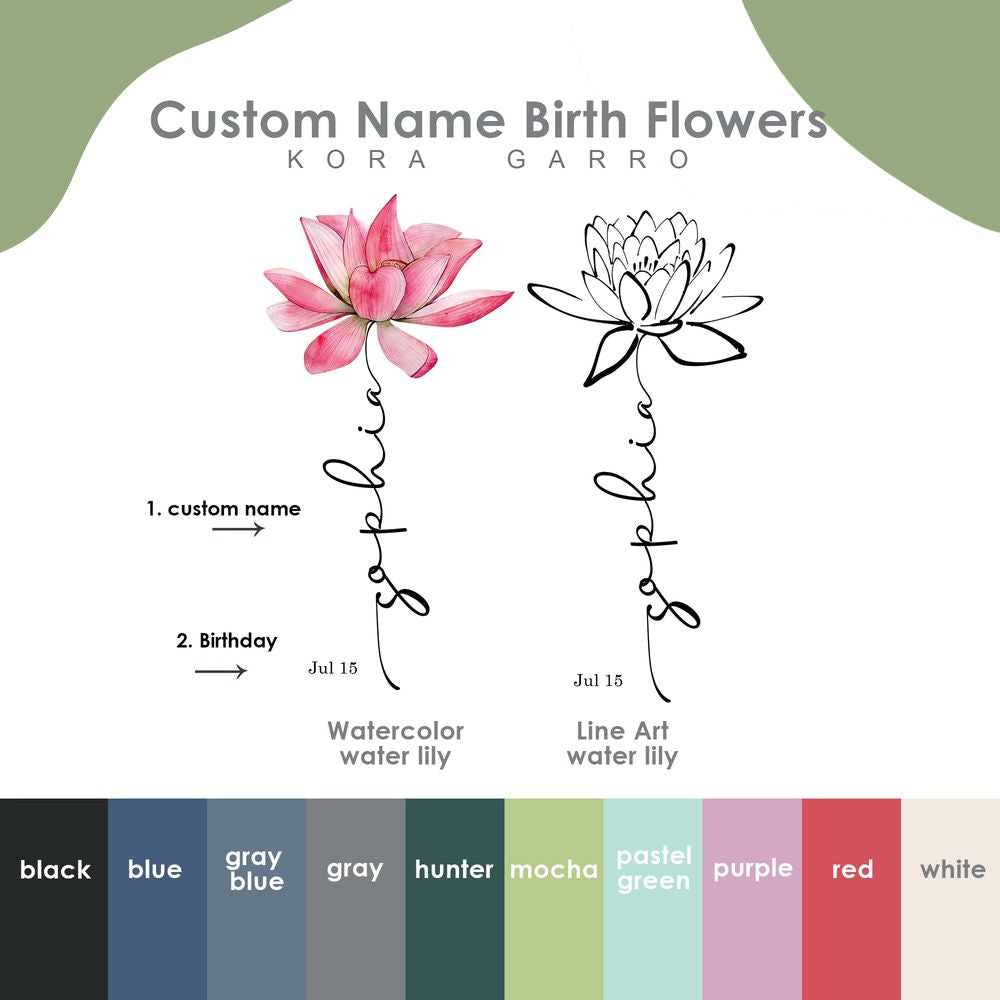july birth flower: water lily July Birth Flower - Custom Flower Phone Case