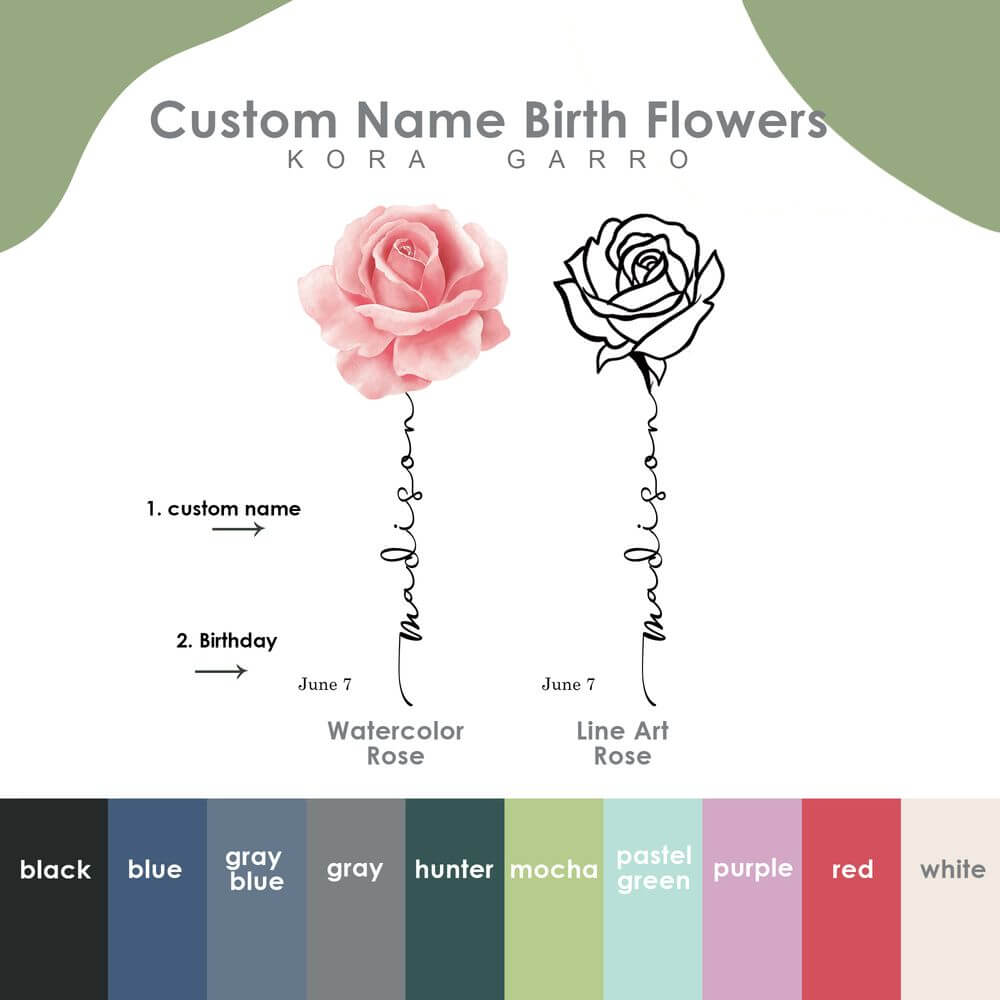 Named Rose Flower Phone Case - June Birth Flower