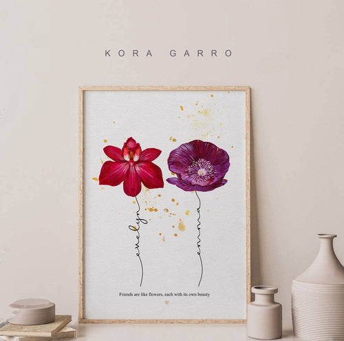 Friendship Flowers Name Sign