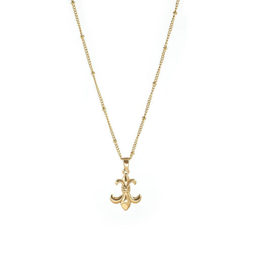 kora garro jewelry retro necklace gold lily flower roma fleur-de-lis