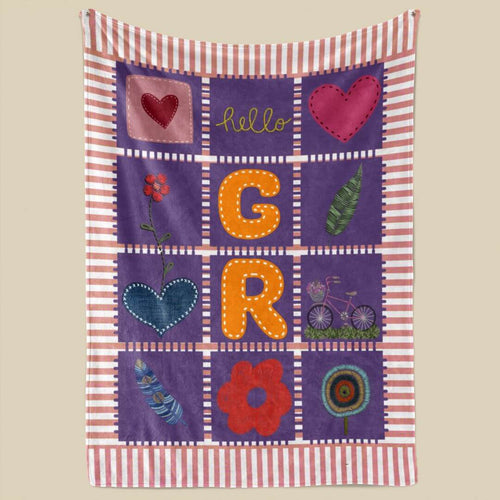 Initial Name Blanket - Newborn Baby Girl Gift