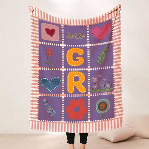 Initial Name Blanket - Newborn Baby Girl Gift