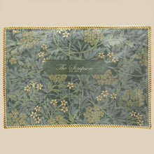 Load image into Gallery viewer, koragarro Jasmine Flower Blanket, Vintage Green, Custom Name Blanket, William Morris vintage wall art patter, Birthday Mothers Day Gift, Grandparents gift