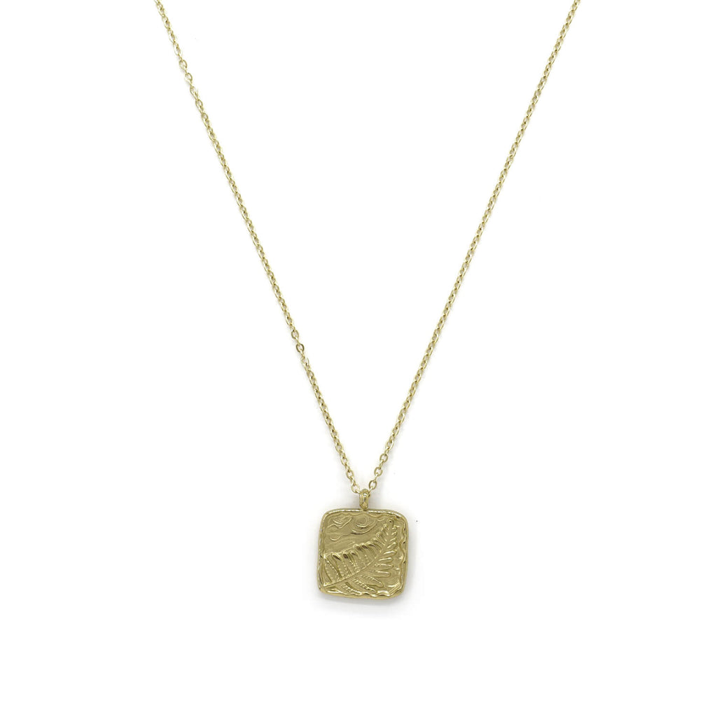 Kora Garro Jewelry gold necklace fossil fern