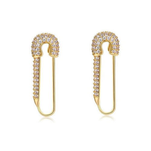 safety pin earrings gold hoops Kora Garro jewelry 
