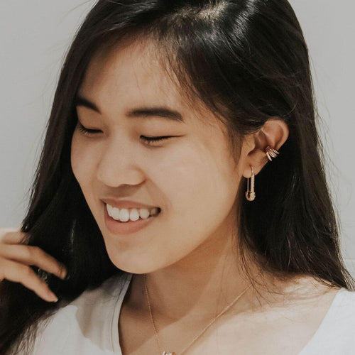 Kora Garro jewelry safety pin earrings silver