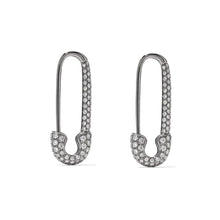 Load image into Gallery viewer, Kora Garro jewelry safety pin earrings silver