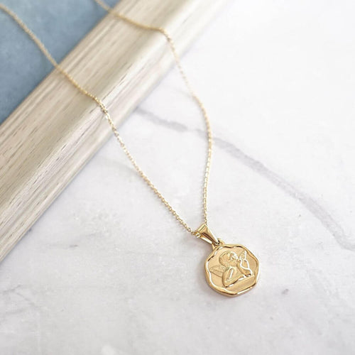 koragarro gold necklace angel protection pendant Angela