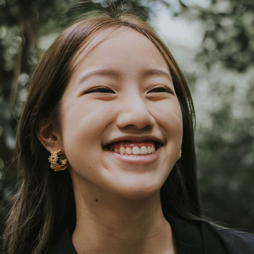 KoraGarro Jewelry Gold Hoop Earrings Filigree Hoops Flower Hoop Earrings Hebe