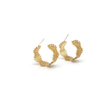 Load image into Gallery viewer, KoraGarro Jewelry Gold Hoop Earrings Filigree Hoops Flower Hoop Earrings Hebe