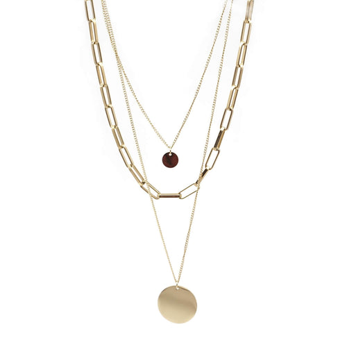 Kora Garro Jewelry layered necklace set gold chunky 3in1 necklace Natalia