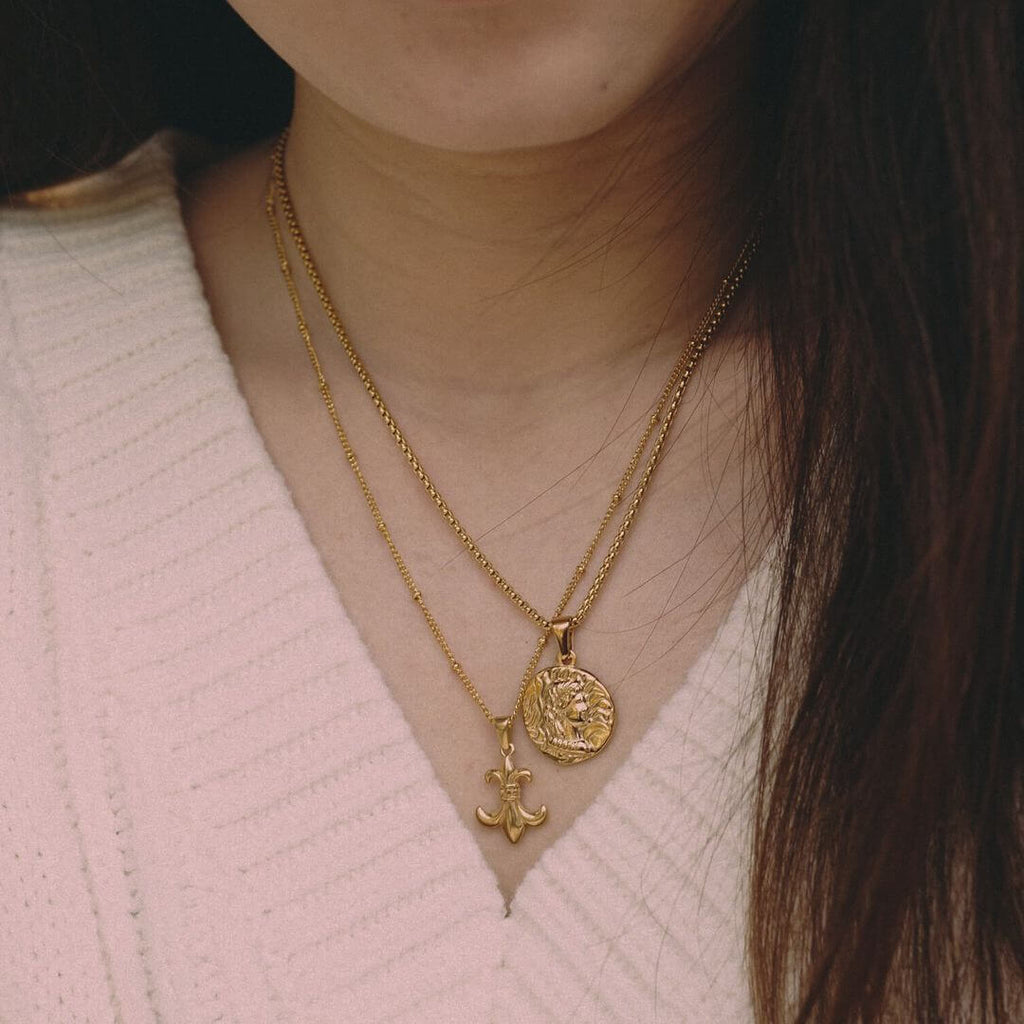 gold lily flower necklace Gold Lily Necklace - Fleur-De-Lis