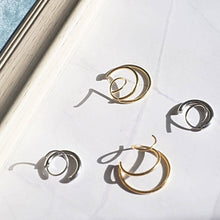 Load image into Gallery viewer, Kora Garro Jewelry minimalist geometric hoop earrings Shawn silver Hypoallergenic