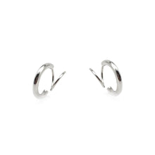 Load image into Gallery viewer, Kora Garro Jewelry minimalist geometric hoop earrings Shawn silver Hypoallergenic