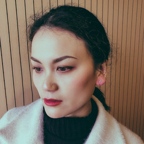 bar sterling silver stud earrings mini stud earrings koragarro