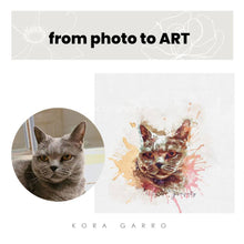Load image into Gallery viewer, koragarro custom pet portrait from photo, custom illustration, pet drawing, pet memorial, personalized gifts, drawing from photo