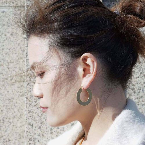 koragarro flat gold hoops chunky hoops Morgan