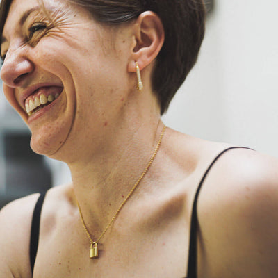 padlock necklace gold necklace personalized necklace Greta-Kora Garro